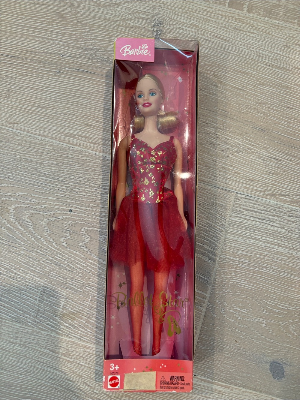 2004 vintage Barbie Red Dress Doll with Gold Foil Details